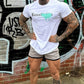 Sprayed Logo Muscle Fit T-shirt White/Blue
